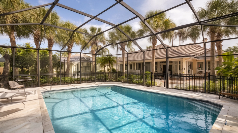 Florida residence with swimming pool and patio