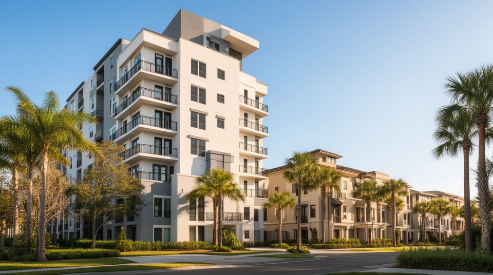 Florida condominium building and townhome architecture