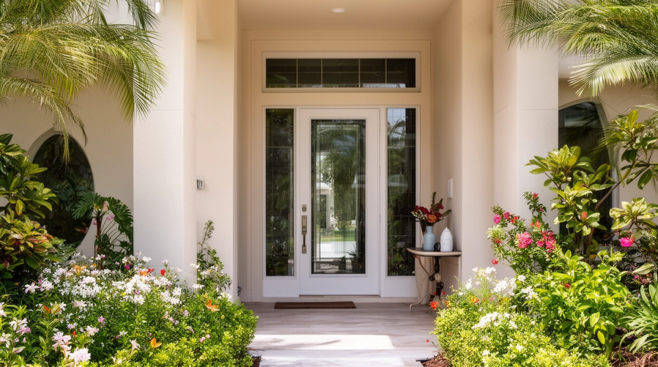 Welcoming Florida home entrance prepared for viewing