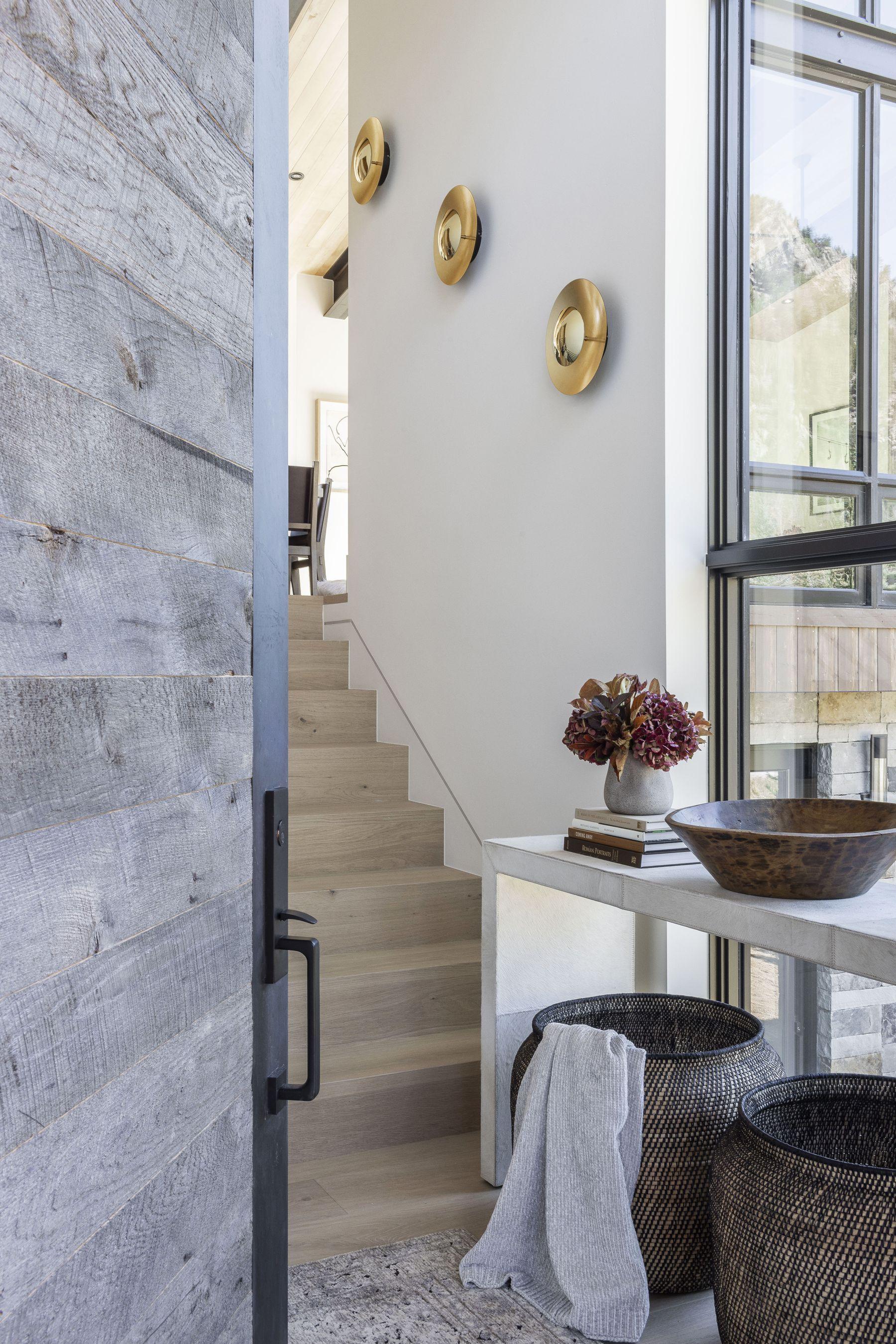 Stair against a board-formed concrete wall, Windflower residence, Frisco