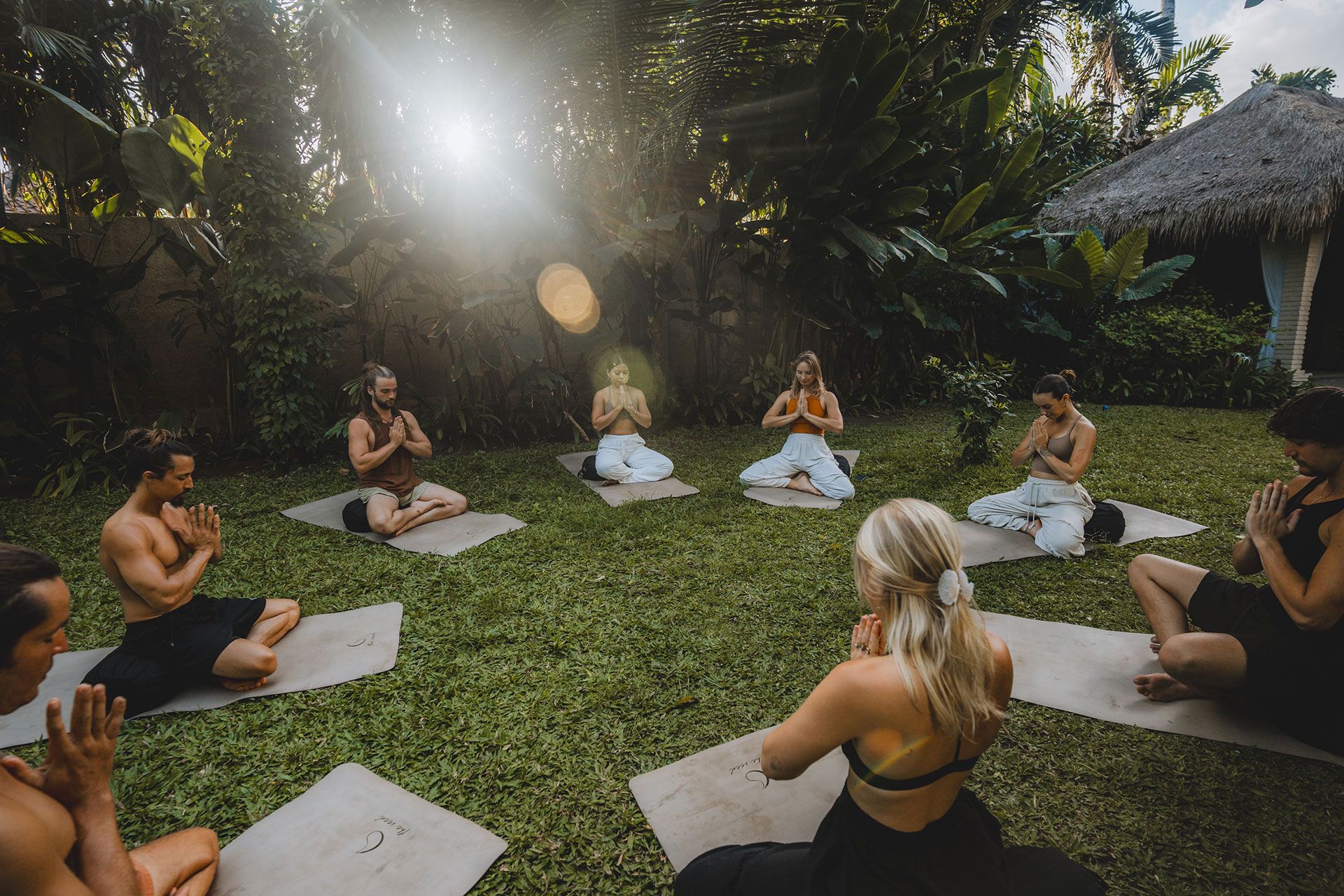 A group of guests during a Yoga retreat