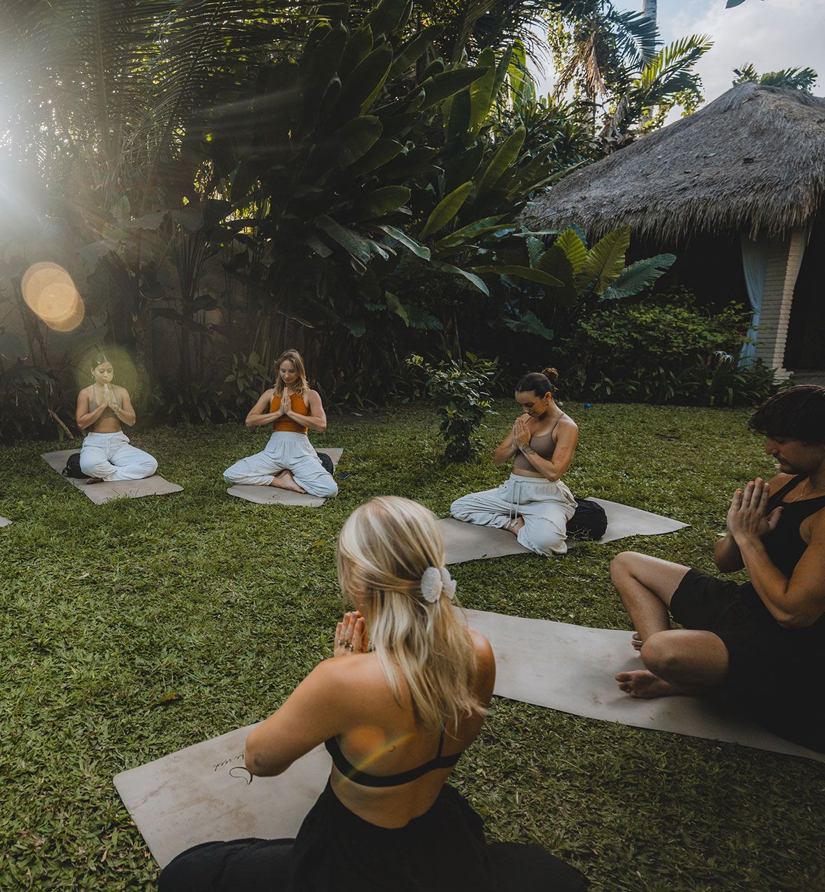 A group of guests during a Yoga retreat