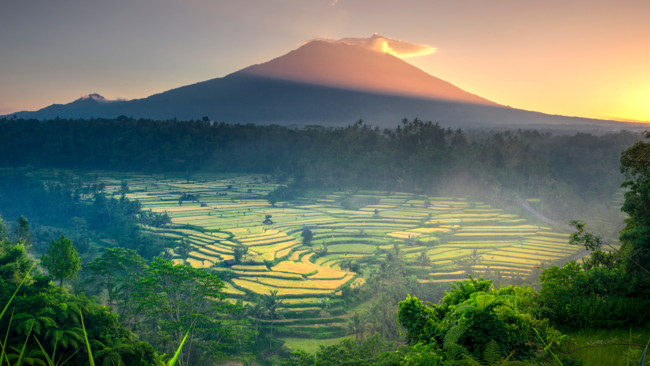 dramatic landscapes at mount agung