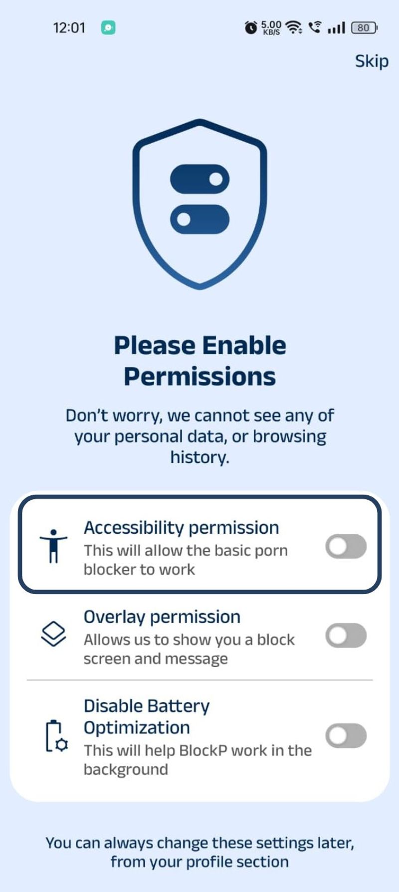 Permiso de accesibilidad