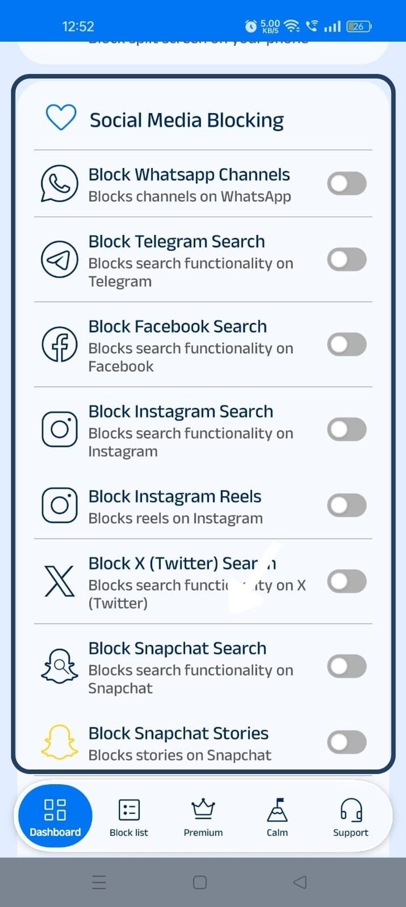 social media blocking