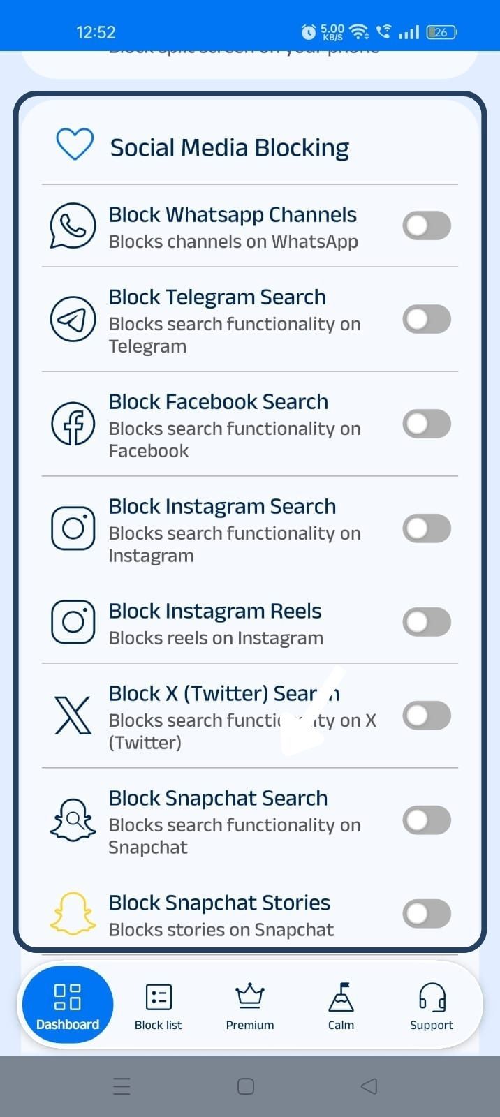 social media blocking