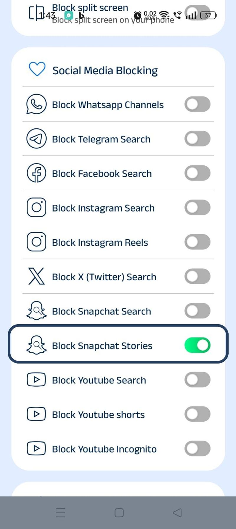 block snapchat stories