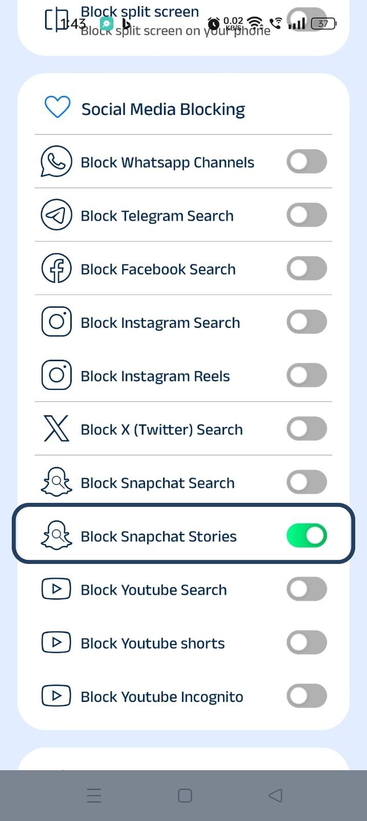 block snapchat stories