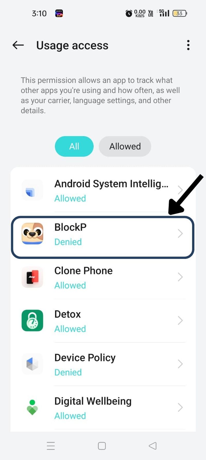 click on blockp