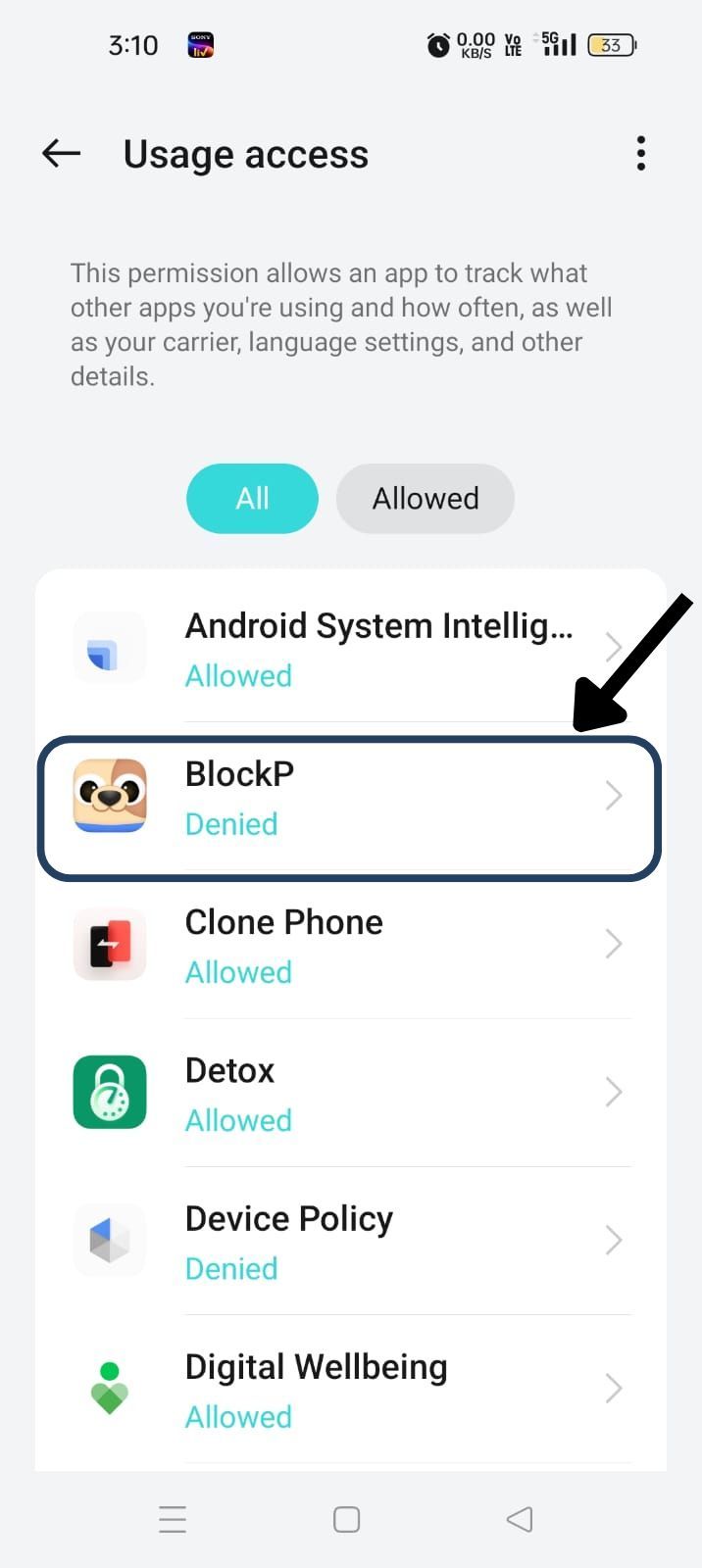 click on blockp