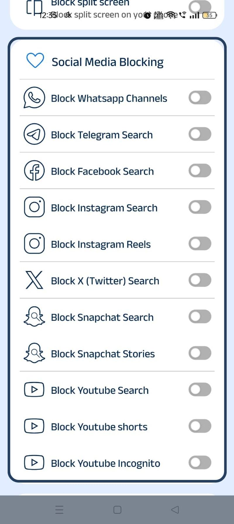 social media blocking