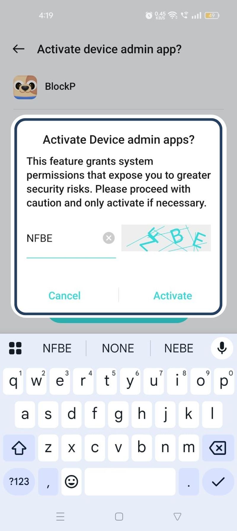 Device Admin permission