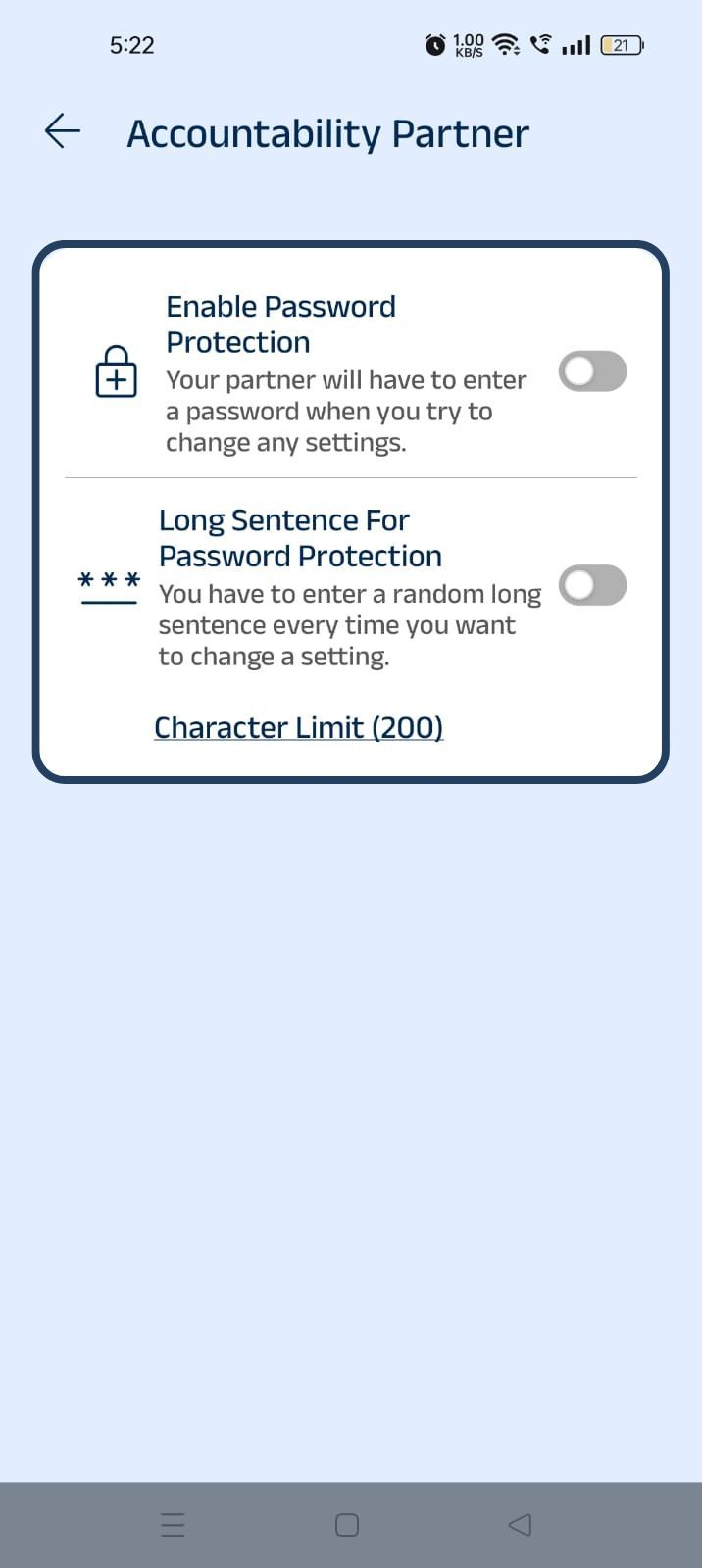 accountability partner has 2 options