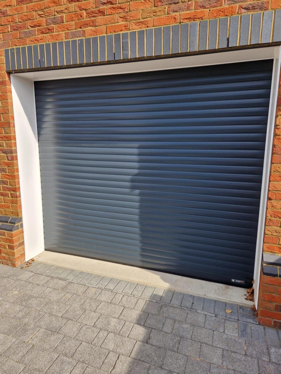 Anthracite grey roller garage door