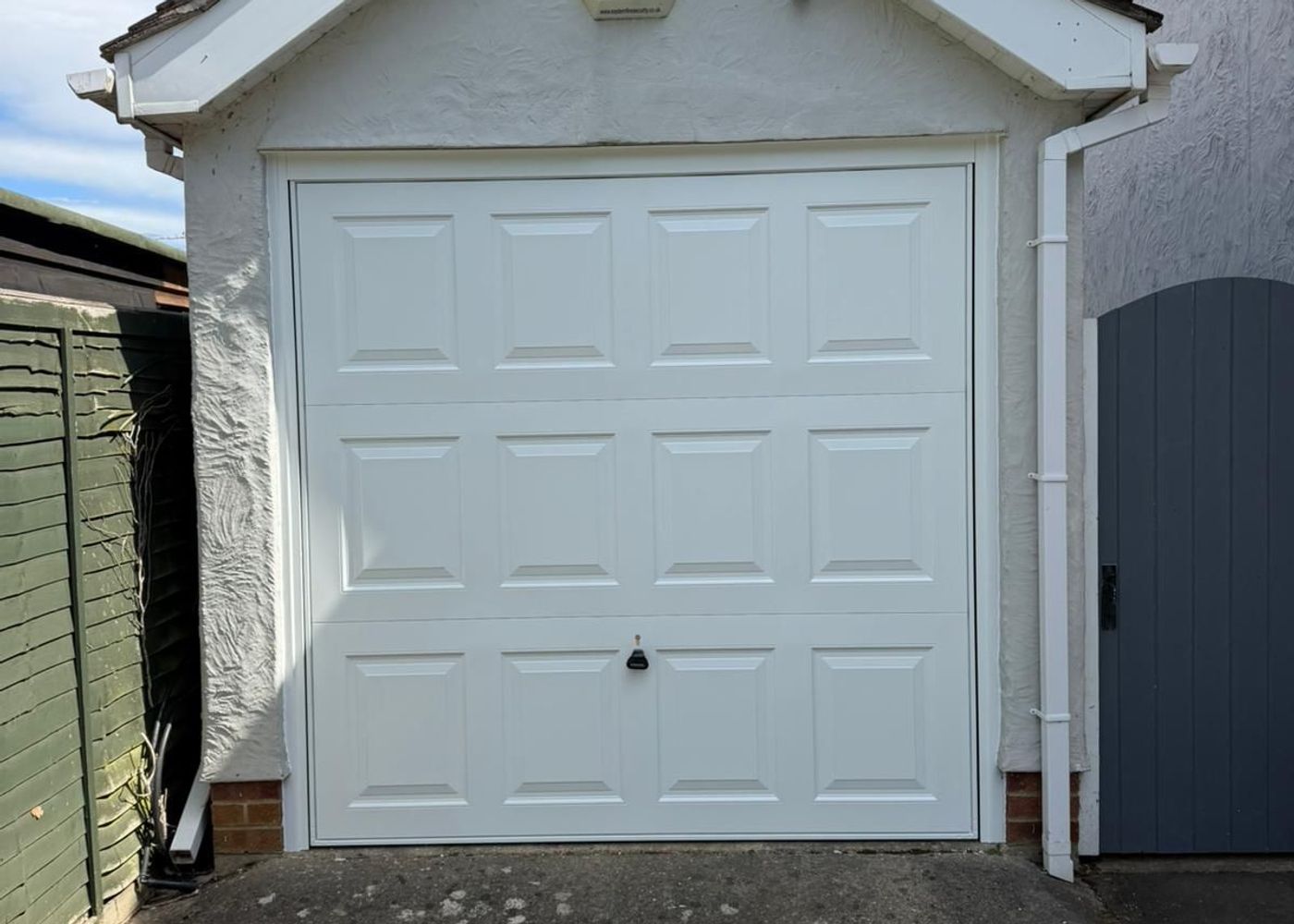 White up & over garage door