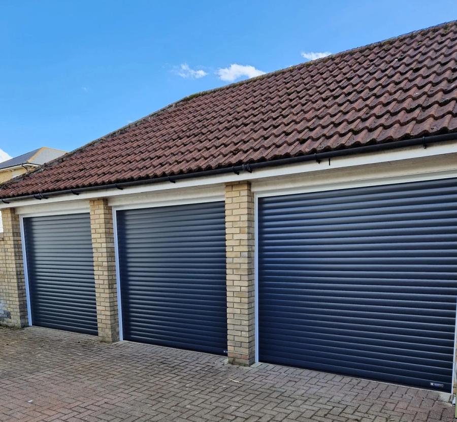 Anthracite grey roller garage doors
