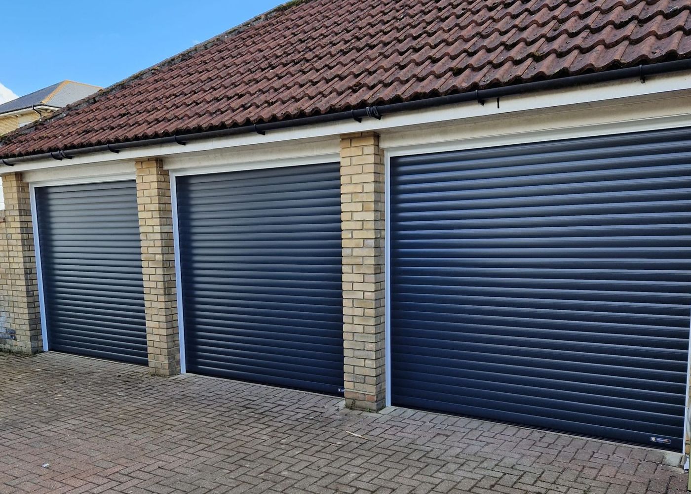 Modern home with automated electric garage door