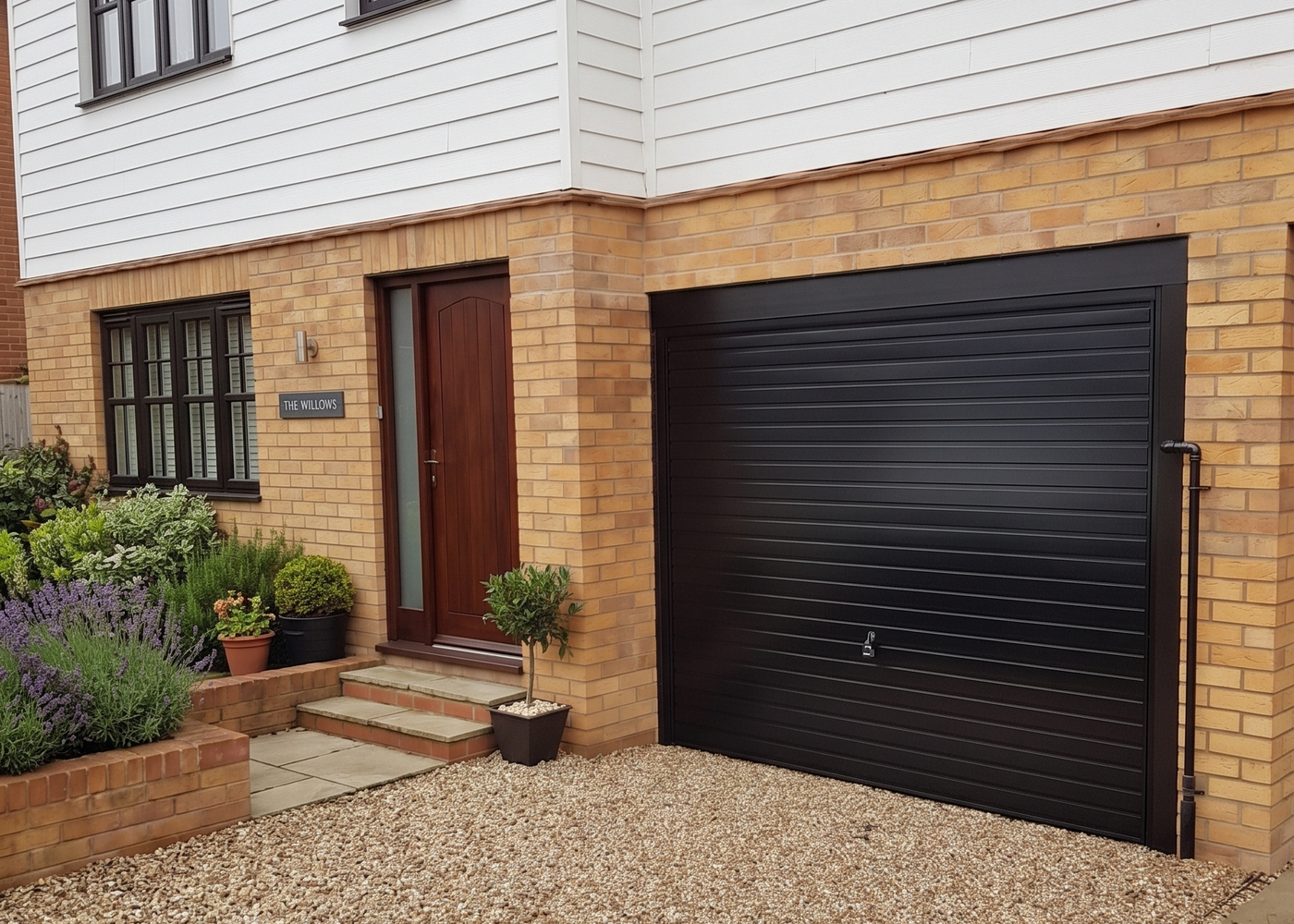 Modern garage door installed on a home in Epping
