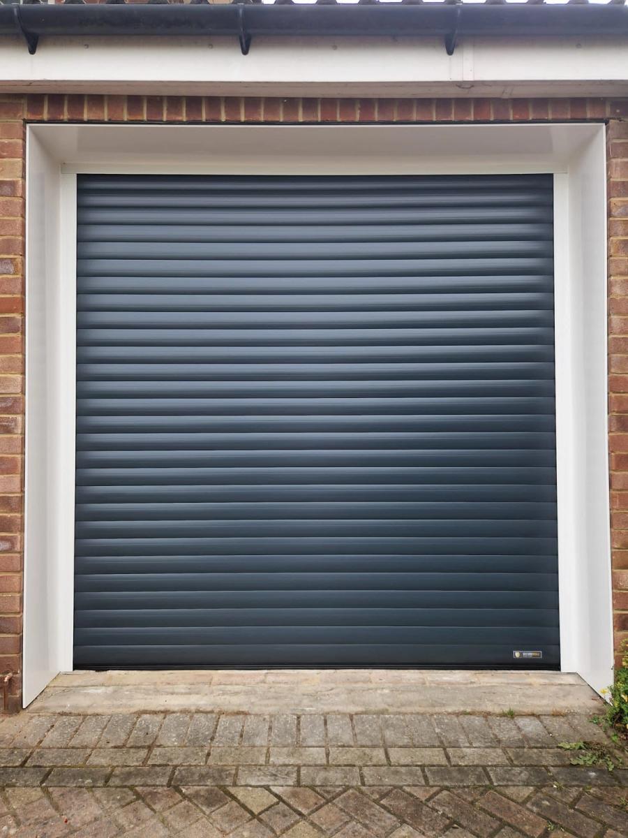 Anthracite grey roller garage door