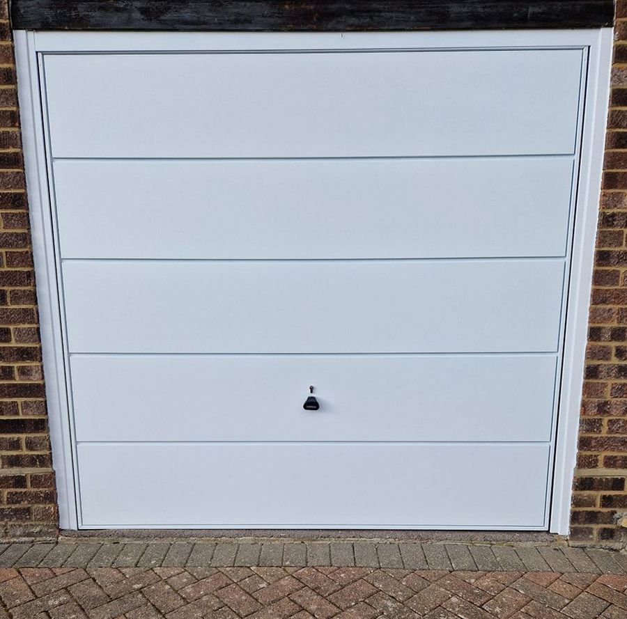White up and over garage door
