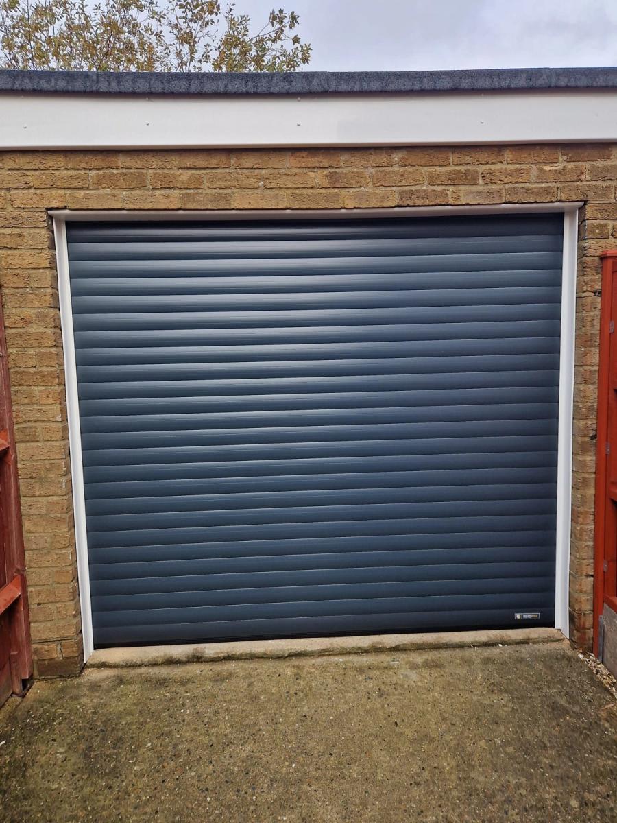 Anthracite grey roller garage door