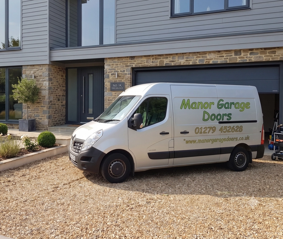 The Manor Garage Doors team and van