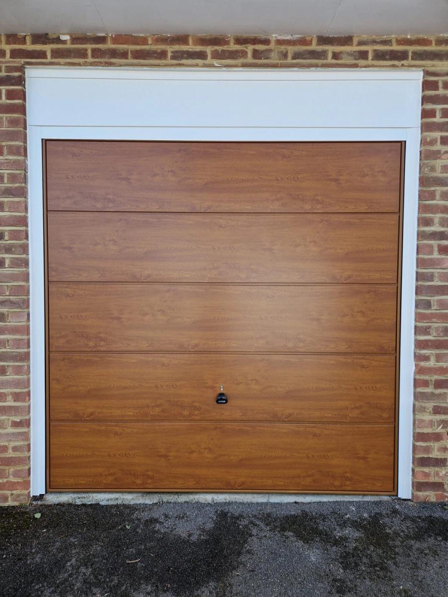 Golden oak Up & Over garage door