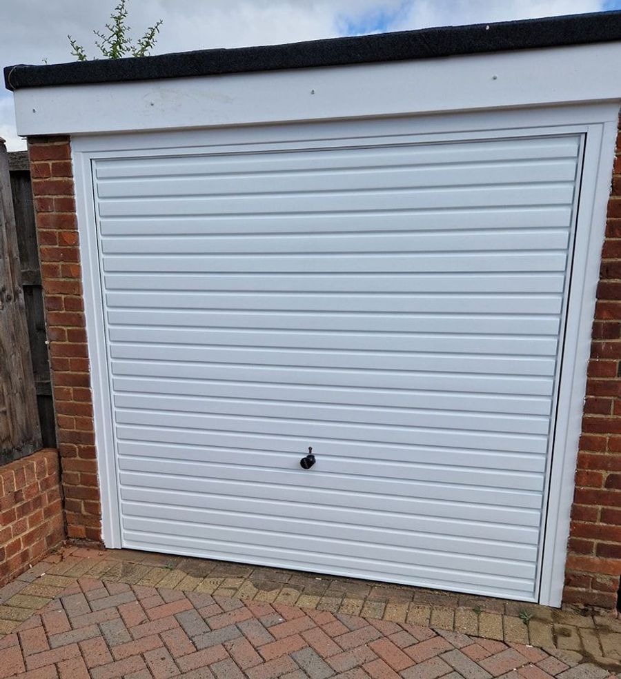 White up and over garage door