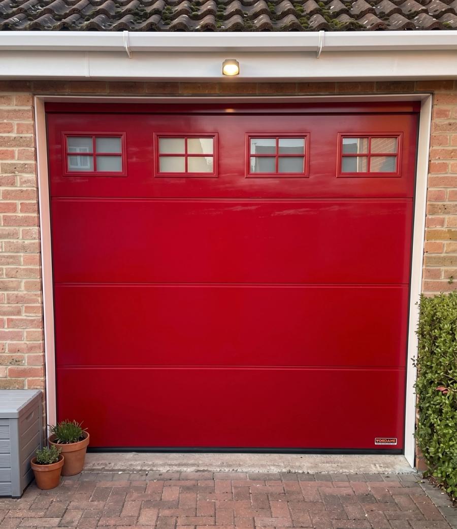 Red sectional door