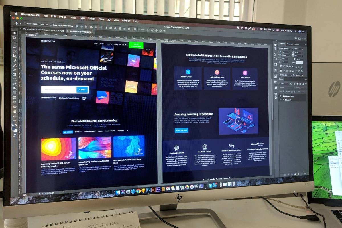 grey flat screen computer monitor