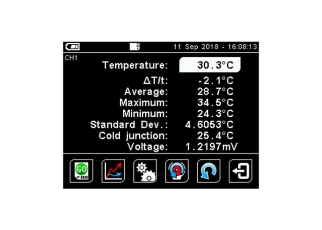 6 Channel Handheld Temperature Data Logger with Touch Screen