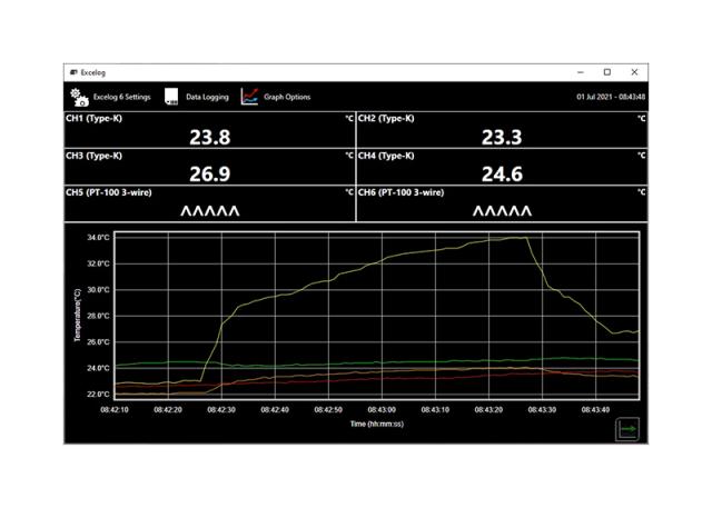 6 Channel Handheld Temperature Data Logger with Touch Screen