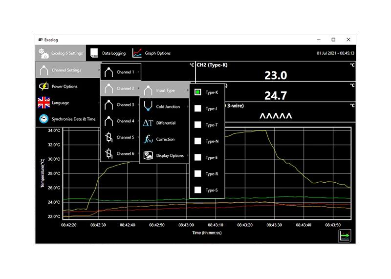 6 Channel Handheld Temperature Data Logger with Touch Screen