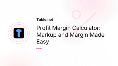 Profit Margin Calculator Europe — Markup | Tuble.net