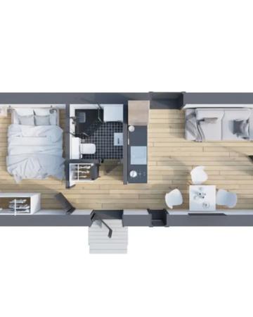 Frame Panel Modular House with 38 m² Terrace