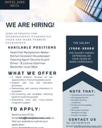 Apply for jobs in the hotel sector in France!