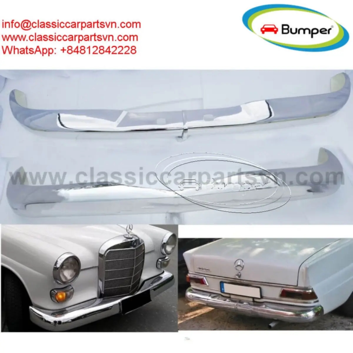 Mercedes W110 fintail bumpers (1961 – 1968) | Car Services | Dundalk | Ad gallery (SEO) | 1