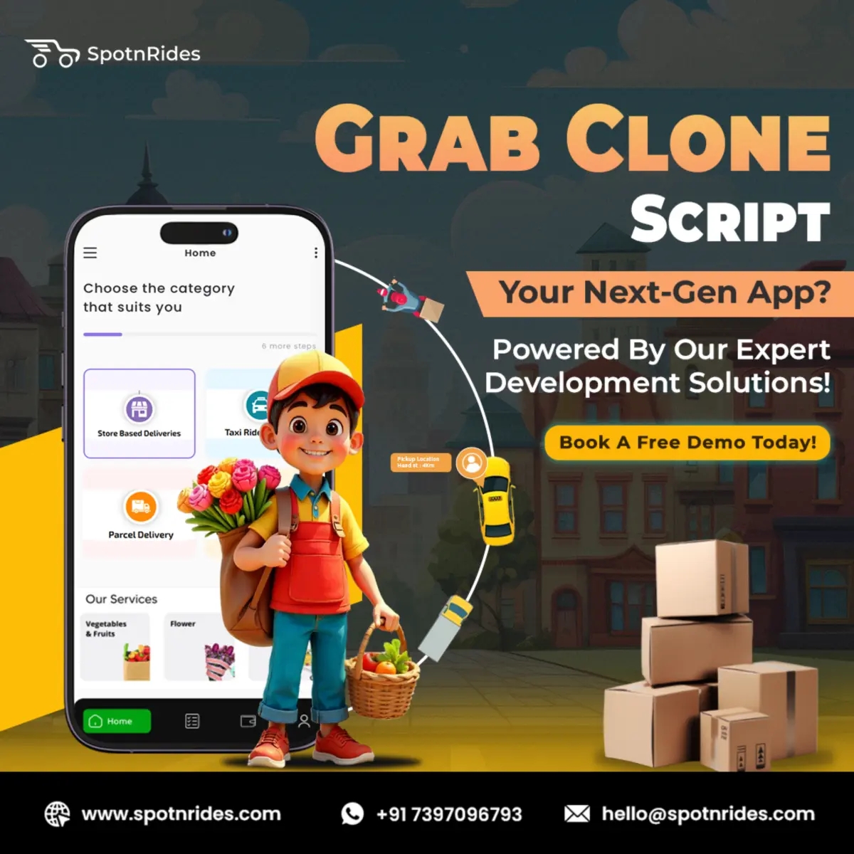 Launch Your Multi-Service Business with SpotnRides Grab Clone App! | Other Electronics | Mogilev | Ad gallery (SEO) | 1
