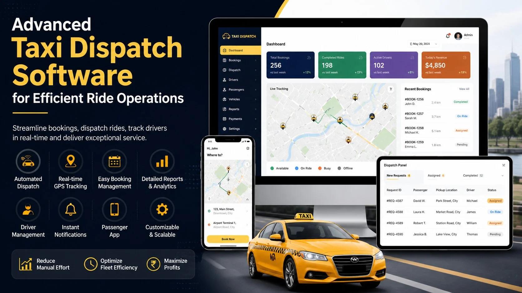 Advanced Taxi Dispatch Software for Efficient Ride Operations