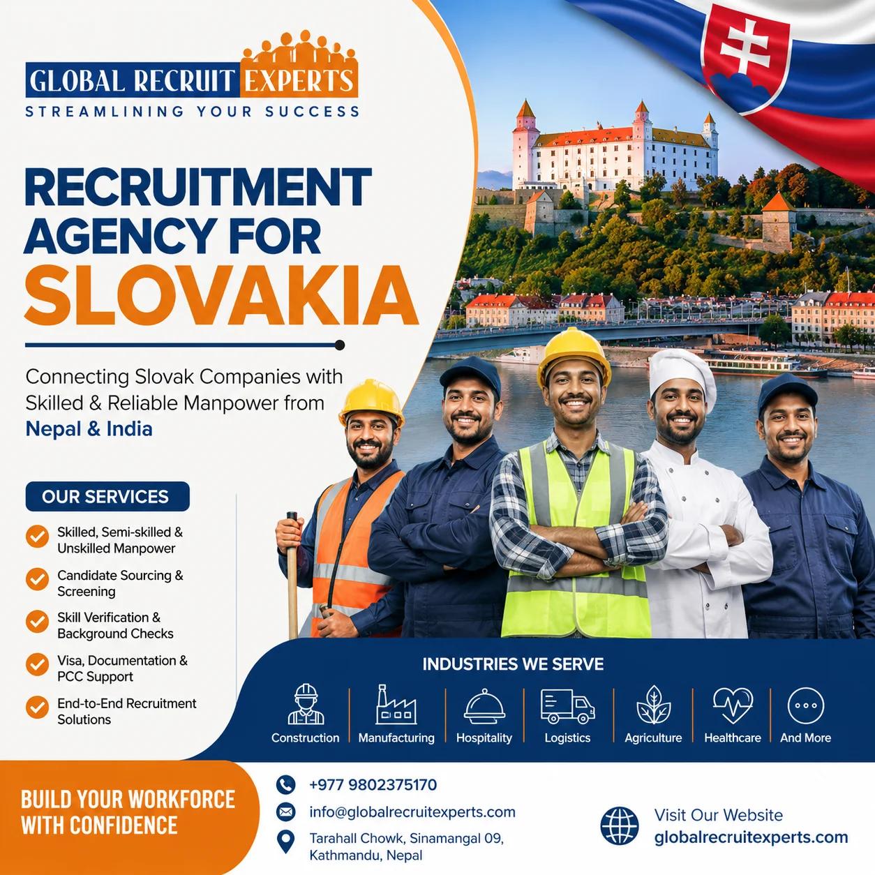 Recruitment Agency for Slovakia – Skilled Manpower from Nepal & India