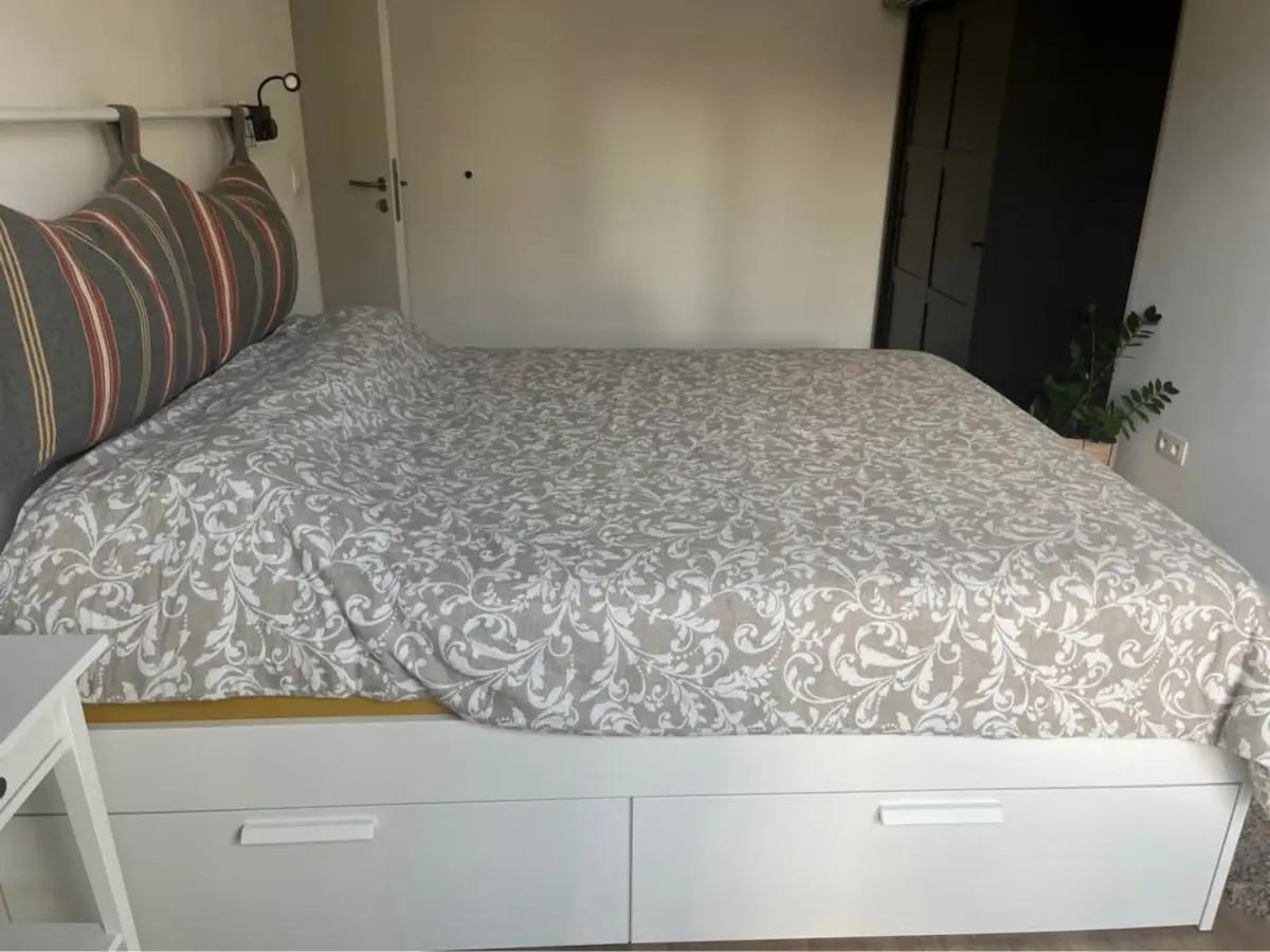 Bed frame with storage, white, 160x200cm | Beds | Brussels | 2