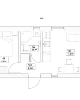 Frame Panel Modular House with 38 m² Terrace