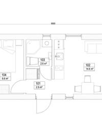 Frame Panel Modular House with 38 m² Terrace