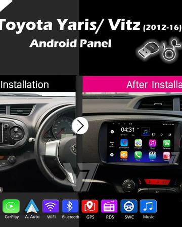 Toyota Yaris 2012-16 CARPLAY Android Auto HD Screen Head Unit GPS Stereo LCD Panel V7
