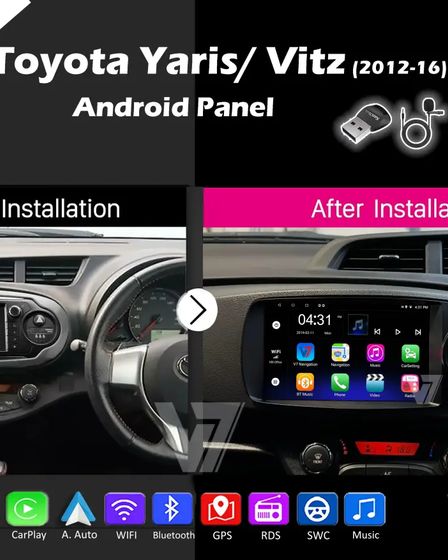 Toyota Yaris 2012-16 CARPLAY Android Auto HD Screen Head Unit GPS Stereo LCD Panel V7 | On-board computers | Edinburgh | 3