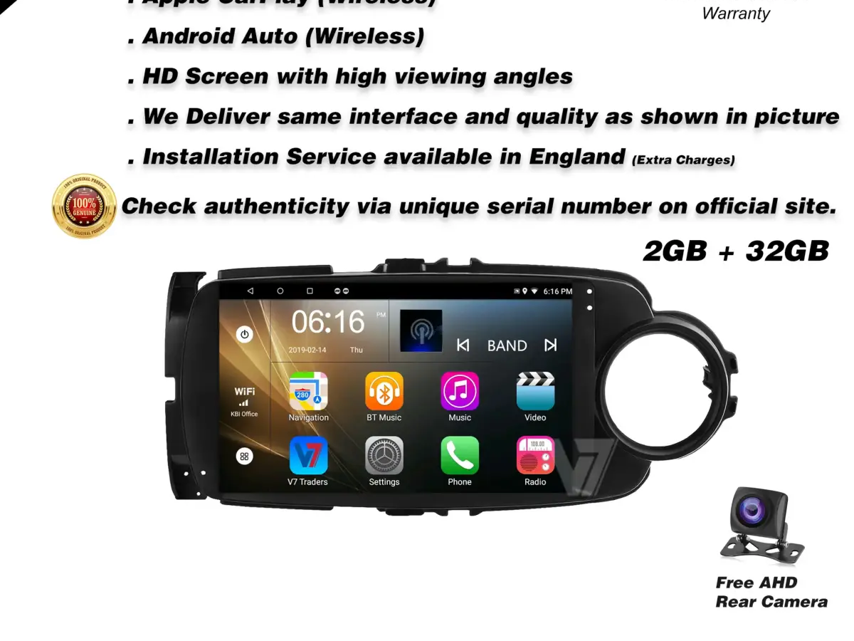 Toyota Yaris 2012-16 CARPLAY Android Auto HD Screen Head Unit GPS Stereo LCD Panel V7 | On-board computers | Leeds | 2