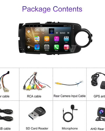 Toyota Yaris 2012-16 CARPLAY Android Auto HD Screen Head Unit GPS Stereo LCD Panel V7
