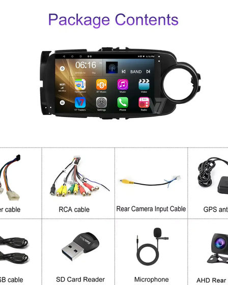 Toyota Yaris 2012-16 CARPLAY Android Auto HD Screen Head Unit GPS Stereo LCD Panel V7 | On-board computers | Edinburgh | 2