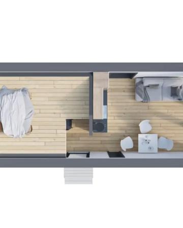 Frame Panel Modular House with 38 m² Terrace
