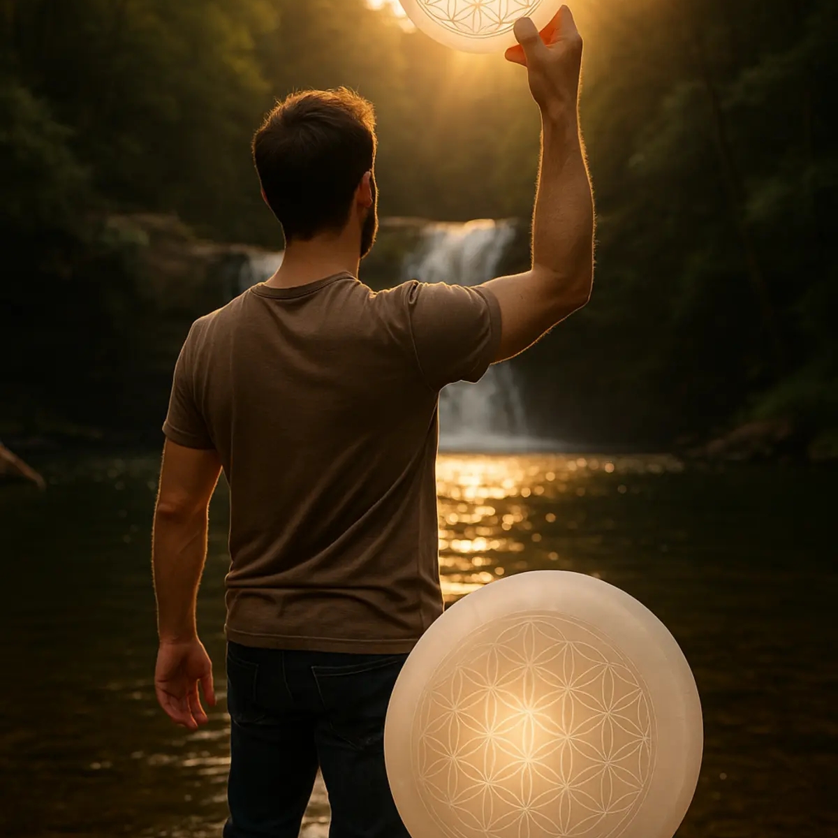 Palet en Sélénite – Fleur de Vie gravée – Énergie & Décoration 🌟 | Porcelain, Ceramics, Glass, Crystal | Lyon | Ad gallery (SEO) | 1